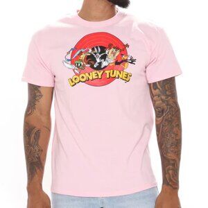 'Looney Tunes Squad' Short Sleeve Tee, Pink, Size XL, NwT